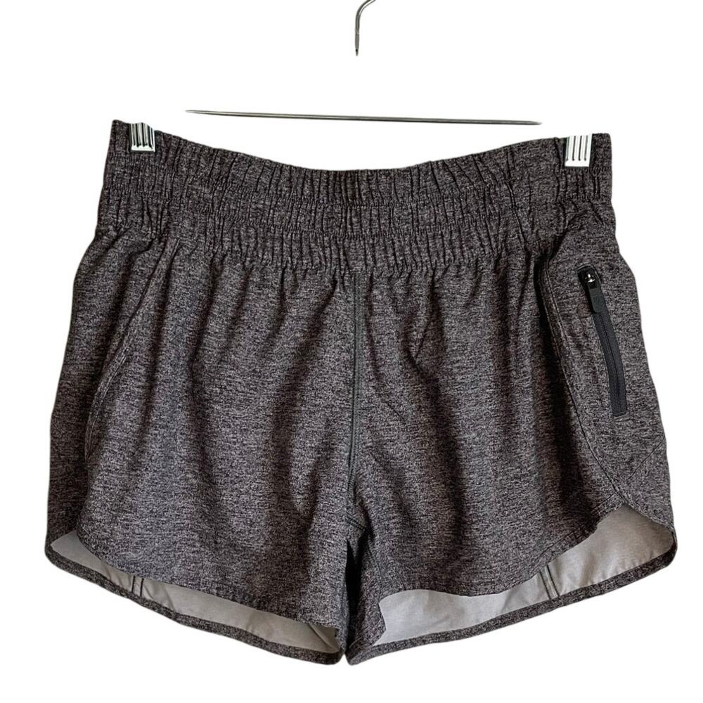 Lululemon Tracker Short V 4" Lined Athletic Running Shorts Sz 8 Heathered Gray